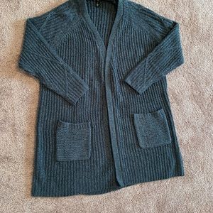 Jessica Simpson Long Shimmering Gray Cardigan